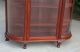 Victorian Oak & Tiger Oak Bow Front China Cabinet W Key & Mirrored Gallery C1900 1900-1950 photo 2