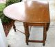 Sturdy English Antique Drop Leaf Table.  Made From Solid Oak. 1900-1950 photo 3