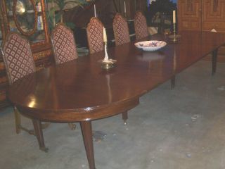 Antique Round Mahogany Dining Table Made In England Circa 1900 photo