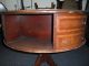 1940 - 1950 Vintage Leather Top With Gold Leaf Embossed Rotating Drum Table 1900-1950 photo 6
