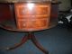 1940 - 1950 Vintage Leather Top With Gold Leaf Embossed Rotating Drum Table 1900-1950 photo 7