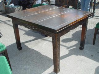 Carved Oriental Antique Teak Dining Room Table 10ny012b photo