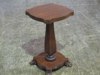 Antique Pedestal Mahogany Lamp - Plant Table Claw Feet photo