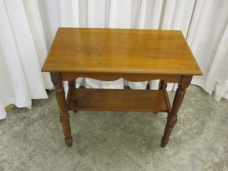 Antique Light Walnut Small Rectangle Side Table Country photo