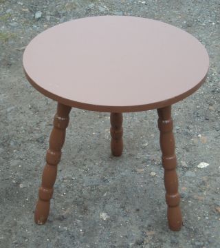 Vintage French Painted Shabby Chic Turned Legged Round Coffee Table photo