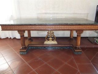 Marble Top Empire Style Italian Antique Dining Table 10it100d photo
