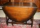 Sturdy English Antique Bobbindrop Leaf Table.  Made From Dark Oak. 1900-1950 photo 1