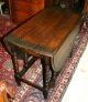 Sturdy English Antique Bobbindrop Leaf Table.  Made From Dark Oak. 1900-1950 photo 3
