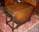 Sturdy English Antique Bobbindrop Leaf Table.  Made From Dark Oak. 1900-1950 photo 5