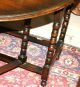 Sturdy English Antique Bobbindrop Leaf Table.  Made From Dark Oak. 1900-1950 photo 8