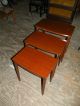 Antique Furniture Set Of 3 Mahogany Nesting Tables Mersman Parlor Accent 1900-1950 photo 2
