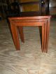Antique Furniture Set Of 3 Mahogany Nesting Tables Mersman Parlor Accent 1900-1950 photo 6