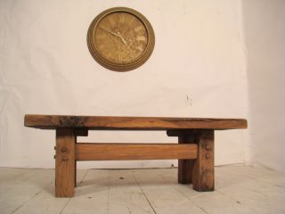 Vintage Contemporary Unique Bleached Oak Oblong Coffee Table photo