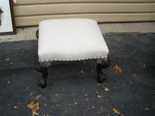 49141 French Country Mahogany Footstool Bench Stool Quality photo