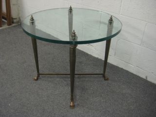 Hoofed Cloved Foot Glass Top Decorator Table photo