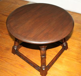 English Antique Foot Stool.  Made From Solid Oak. photo