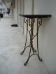 20 ' S French Wrought Iron & Black Marble Table/ Stand 1900-1950 photo 2