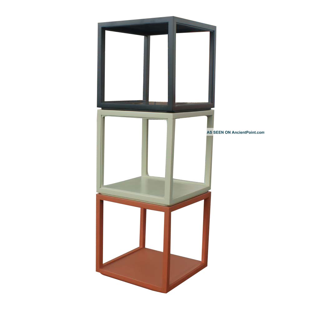 (3) Edward Wormley Wood Stacking Unit Side End Tables 1900-1950 photo
