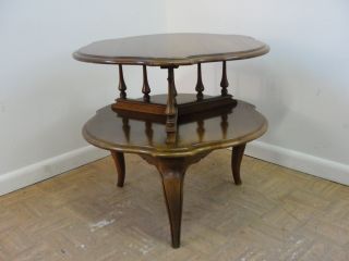 French Carved Two Tier Lamp End Table A photo