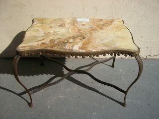Old French Bronze And Onyx Side Table 07055 photo