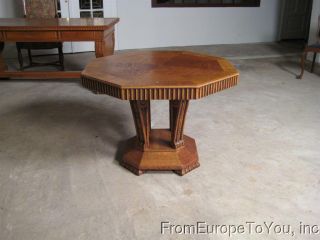 Antique German Art Deco Octagon Oak Table 08bl040e photo