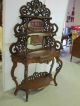 Antique Walnut Etagere With Double Mirrors Beautifully Hand Carved 42 