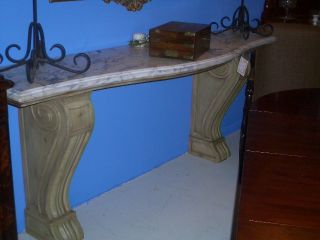 Large Marble Top French Style Hand Painted Console Or Hall Table Table photo