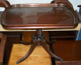 Mahogany Tray Top Coffee Table 1940s photo