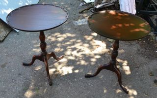 Best Pair Round Mahogany Antique End Tables photo