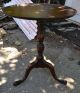 Best Pair Round Mahogany Antique End Tables 1900-1950 photo 1