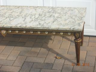 European (made In Spain) Marble Topped Coffee Table With Painted Porcelan photo