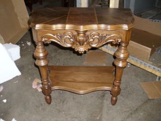 Antique Inlaid Carved Wall Table photo