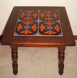 Vintage 1930 ' S Taylor Tilery Tile California Colonial Side Table photo