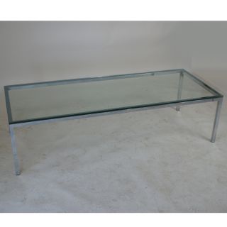 5ft Florence Knoll Style Chrome Glass Coffee Table photo