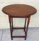 English Antique Pie Crust Barley Twist Side Table.  Made From Oak. 1900-1950 photo 1