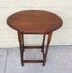 English Antique Pie Crust Barley Twist Side Table.  Made From Oak. 1900-1950 photo 2