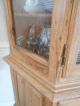 Antique Waxed Pine Solid Wood China Cabinet Made In Germany Hand Crafted 1900-1950 photo 11