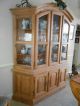 Antique Waxed Pine Solid Wood China Cabinet Made In Germany Hand Crafted 1900-1950 photo 2