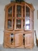 Antique Waxed Pine Solid Wood China Cabinet Made In Germany Hand Crafted 1900-1950 photo 3
