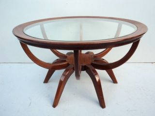 Great Old American ' 60 Mahogany And Glass Coffee Table 07757 photo