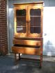 Maple Glass Door Hutch (china Cabinet) Post-1950 photo 3
