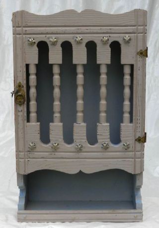 Vintage French Wall Cupboard Country Kitchen Spice Bathroom Painted Shabby Chic photo