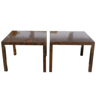 (2) Faux Painted Parsons Wood End Coffee Tables Price Reduced photo