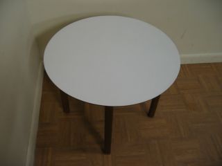 Danish Modern Round End Table Lamp Stand photo