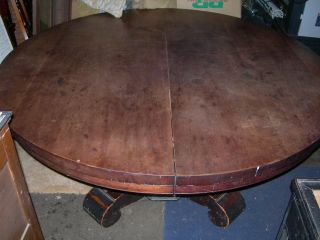 Antique Vintage Round Solid Wood Table By Warsaw Furniture Mfg Co Toni Tennille photo
