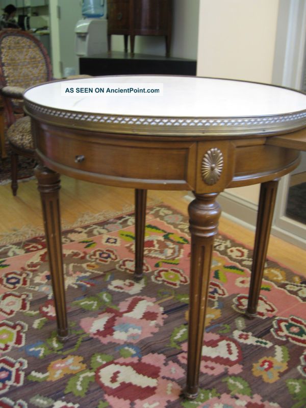 Antique Wood,  Marble,  Bronze Table 1900-1950 photo