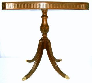 English Style Mahogany Side Table,  Turn Of The Century photo