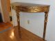 Carved Neoclassical Gilt Wood Demi Lune Hall Console Table Italy Mid Century 1900-1950 photo 3