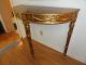 Carved Neoclassical Gilt Wood Demi Lune Hall Console Table Italy Mid Century 1900-1950 photo 4