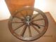Rare Antique Wagon Wheel Table With Glass Top Old Look 1900-1950 photo 1